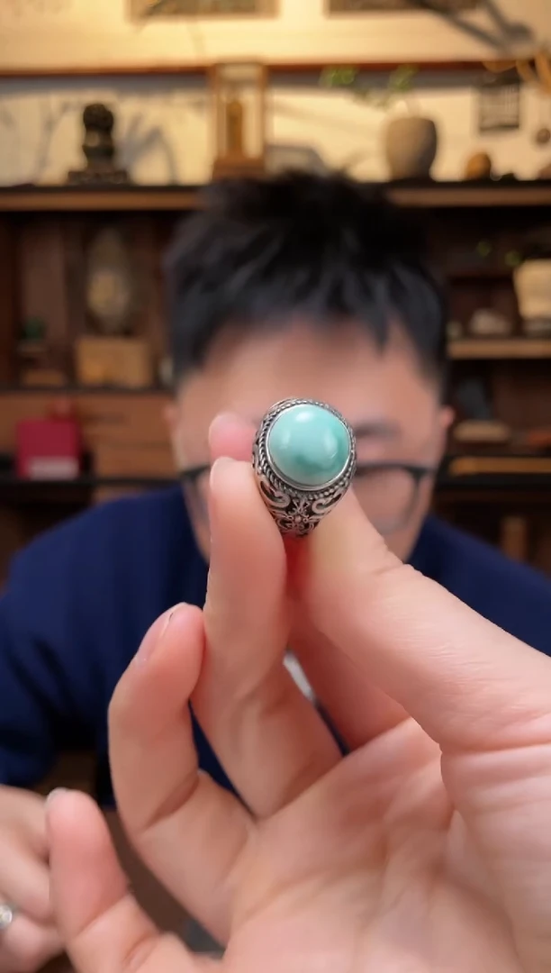 【闪购商品】绿松石戒指银S925镶嵌05绿松石戒指LX