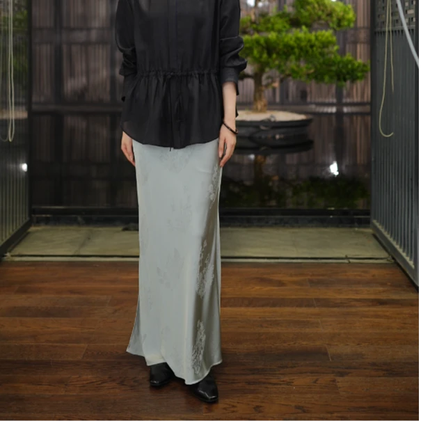 【栖香锦】“锦簇”凯喜雅桑蚕丝设计师款新中式半裙