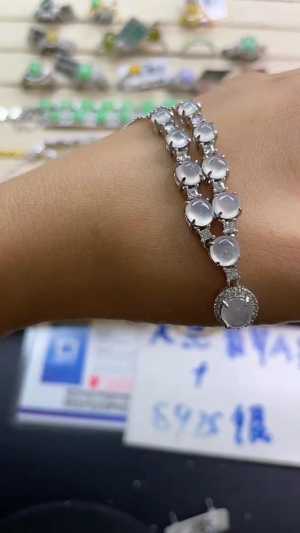 银S925镶嵌戒指翡翠翡翠 蛋面 银S925镶嵌