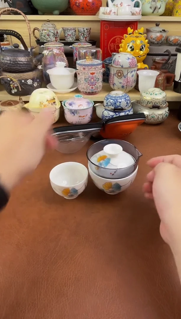 陶瓷茶具摆件旅行套组