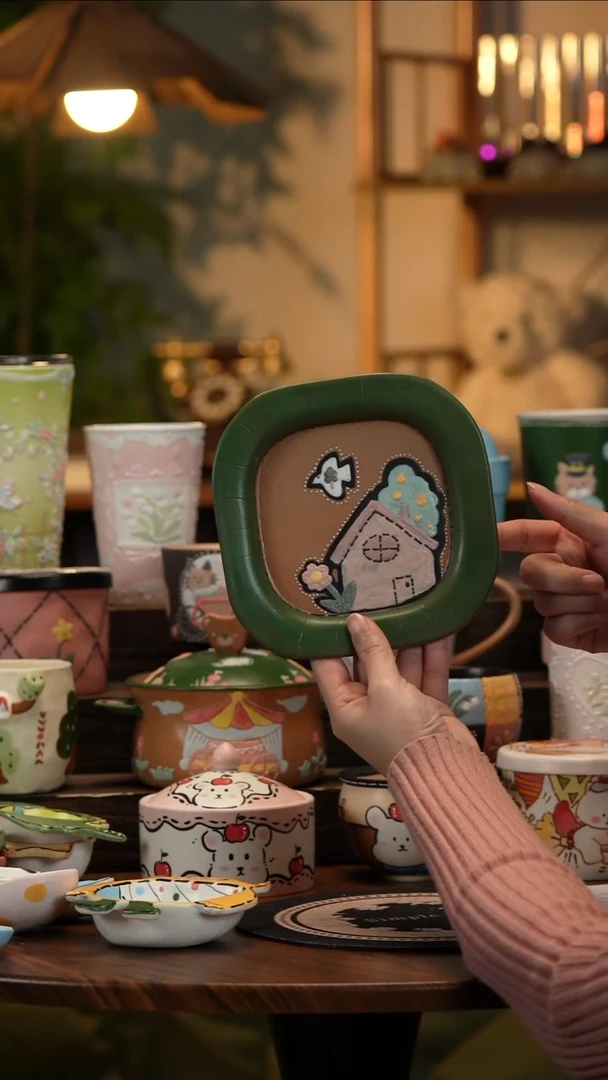 杯子瓷预售芥末岩彩小盘