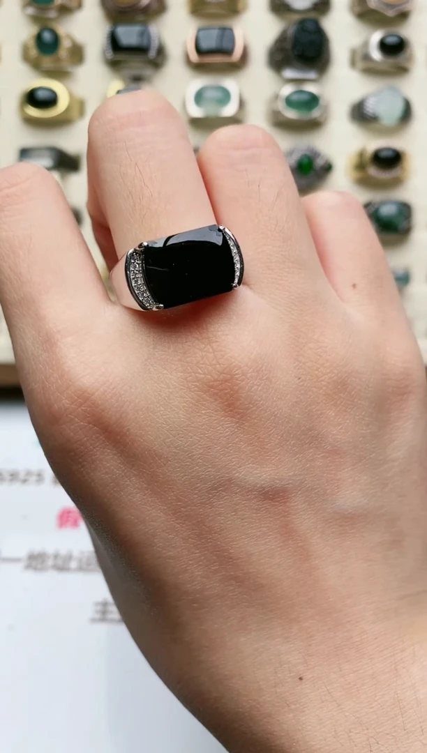 翡翠戒指未镶嵌天然翡翠男戒