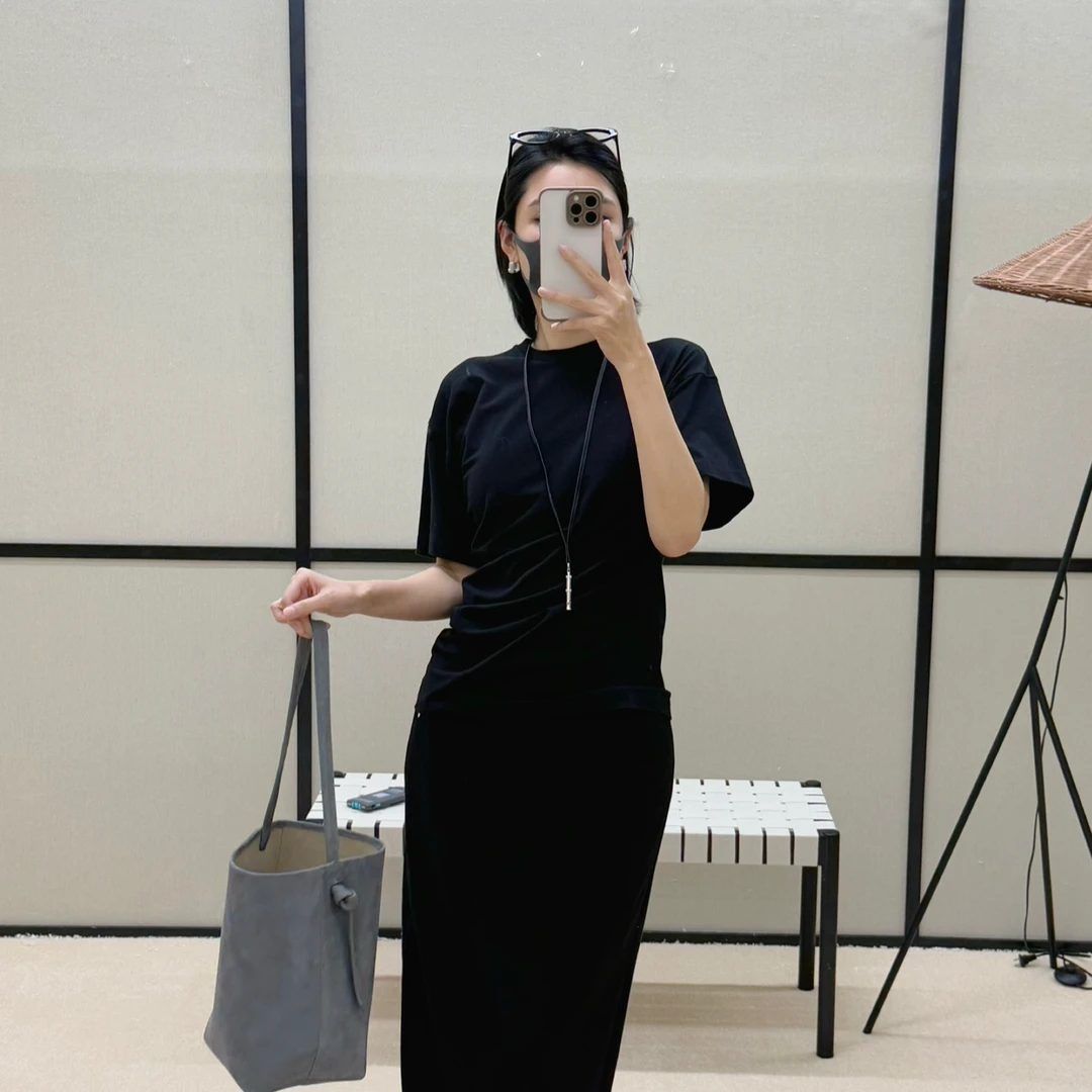 CONCISE WHITE不规则收腰短袖