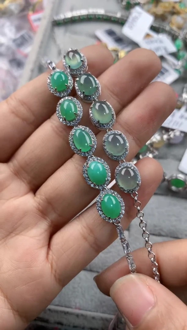 银S925镶嵌戒指翡翠3333----10