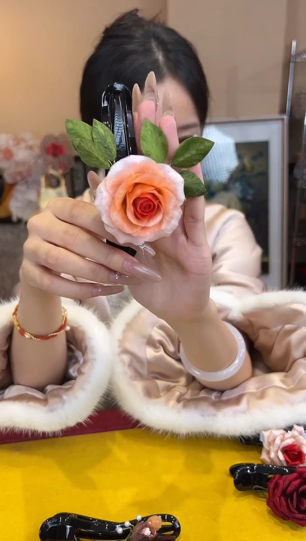 刺绣非遗绒花（发饰）