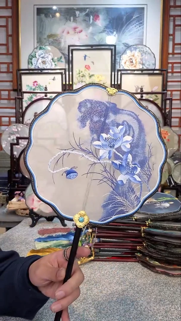 扇子纯手工苏绣团扇
