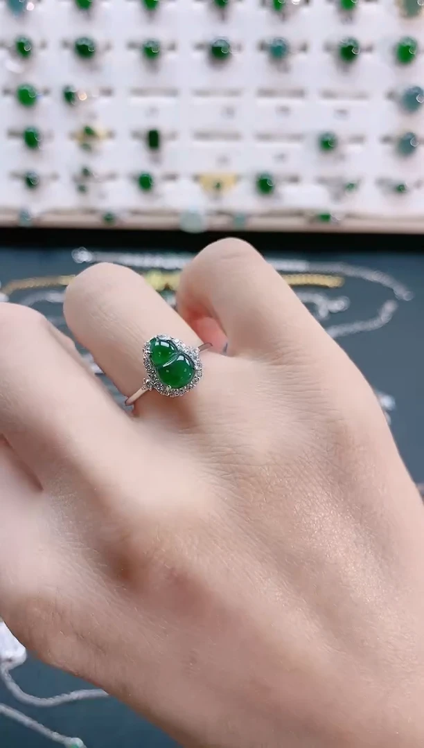 【闪购商品】翡翠戒指银S925镶嵌天然翡翠