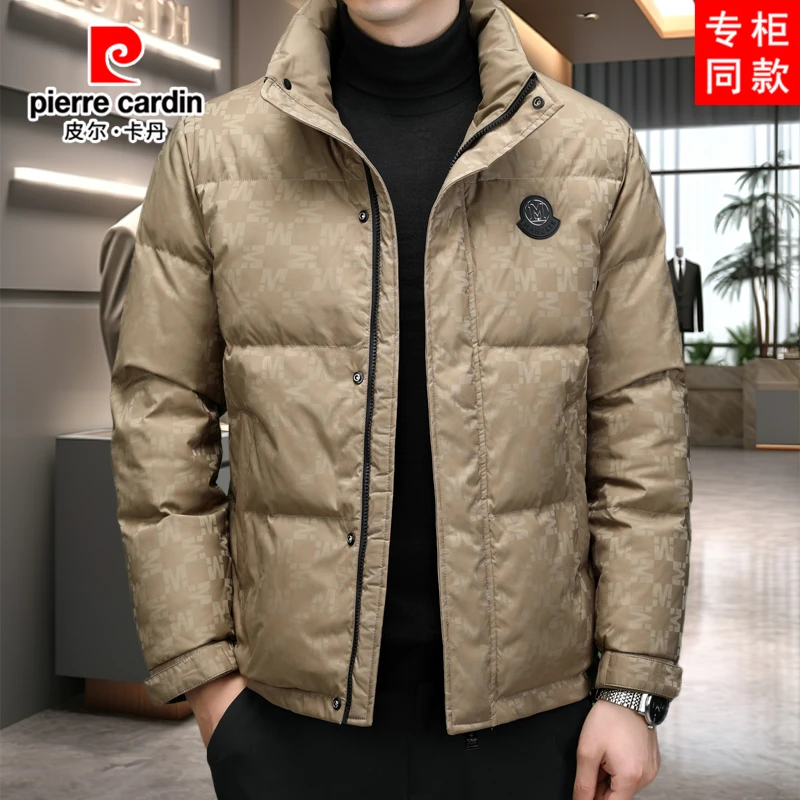 皮尔卡丹中年加厚韩版高档外套羽绒服保暖90绒子立领上衣潮流男士