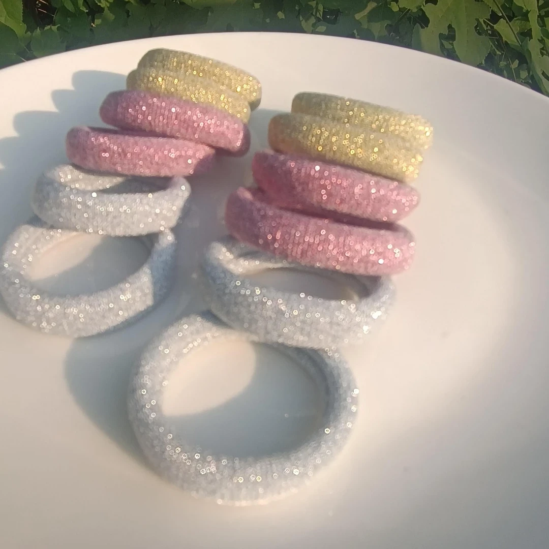 韩国亮丝无接缝皮筋丸子头马尾发圈头绳发绳头花皮筋发饰头饰