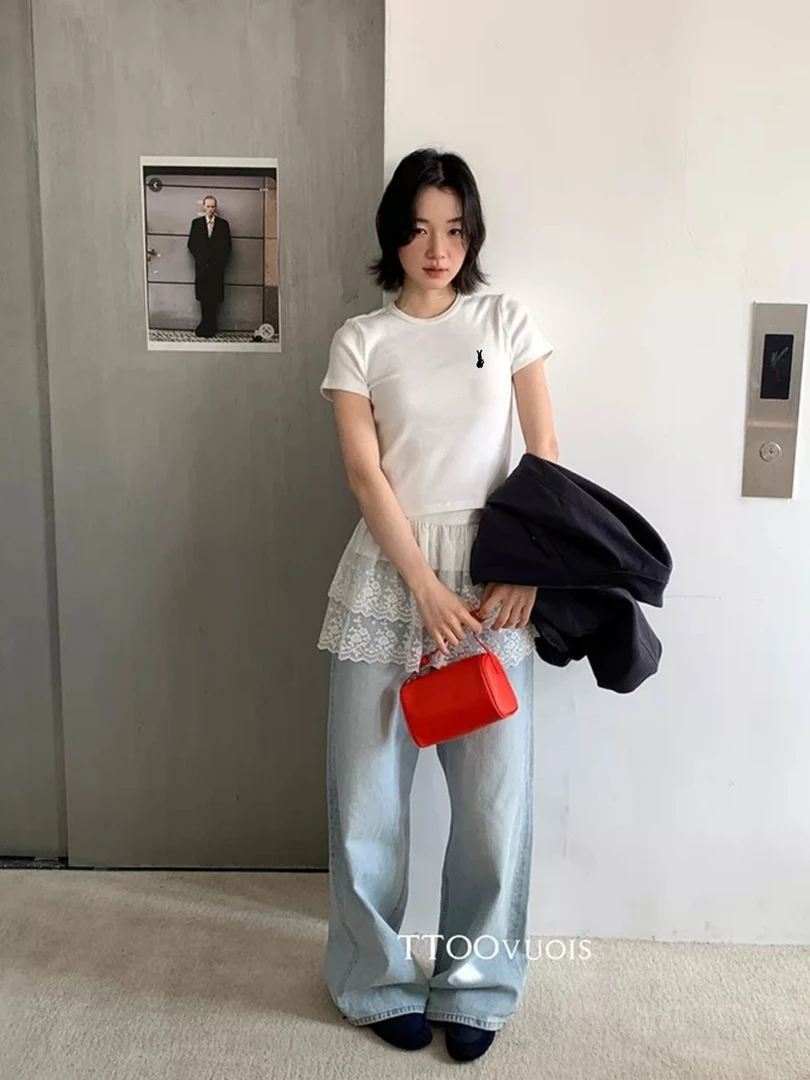 小兔刺绣标短袖8913