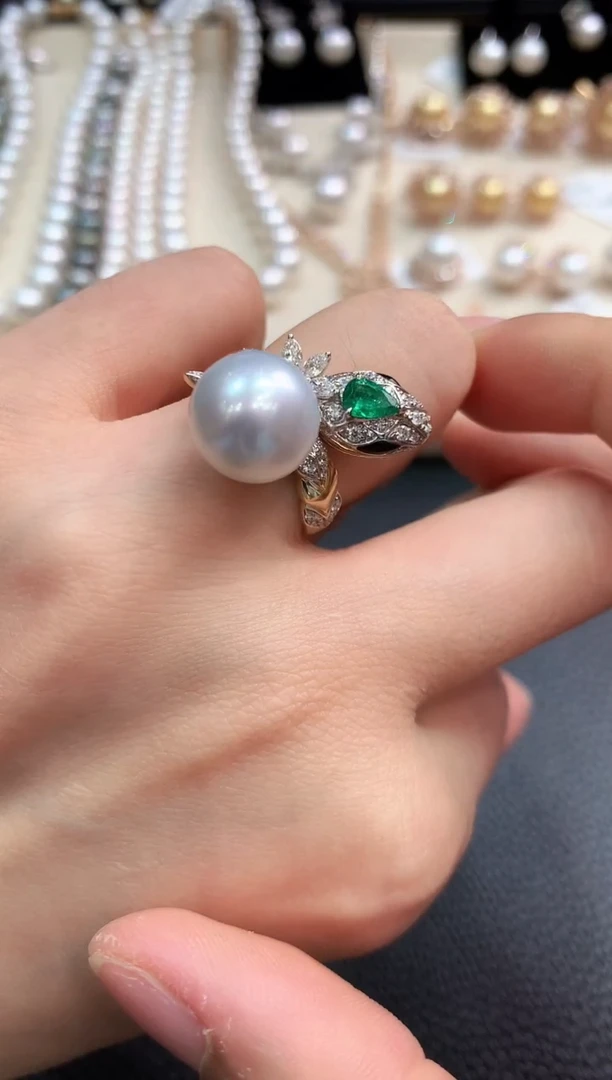 【闪购商品】海水珍珠戒指18K金镶嵌m71