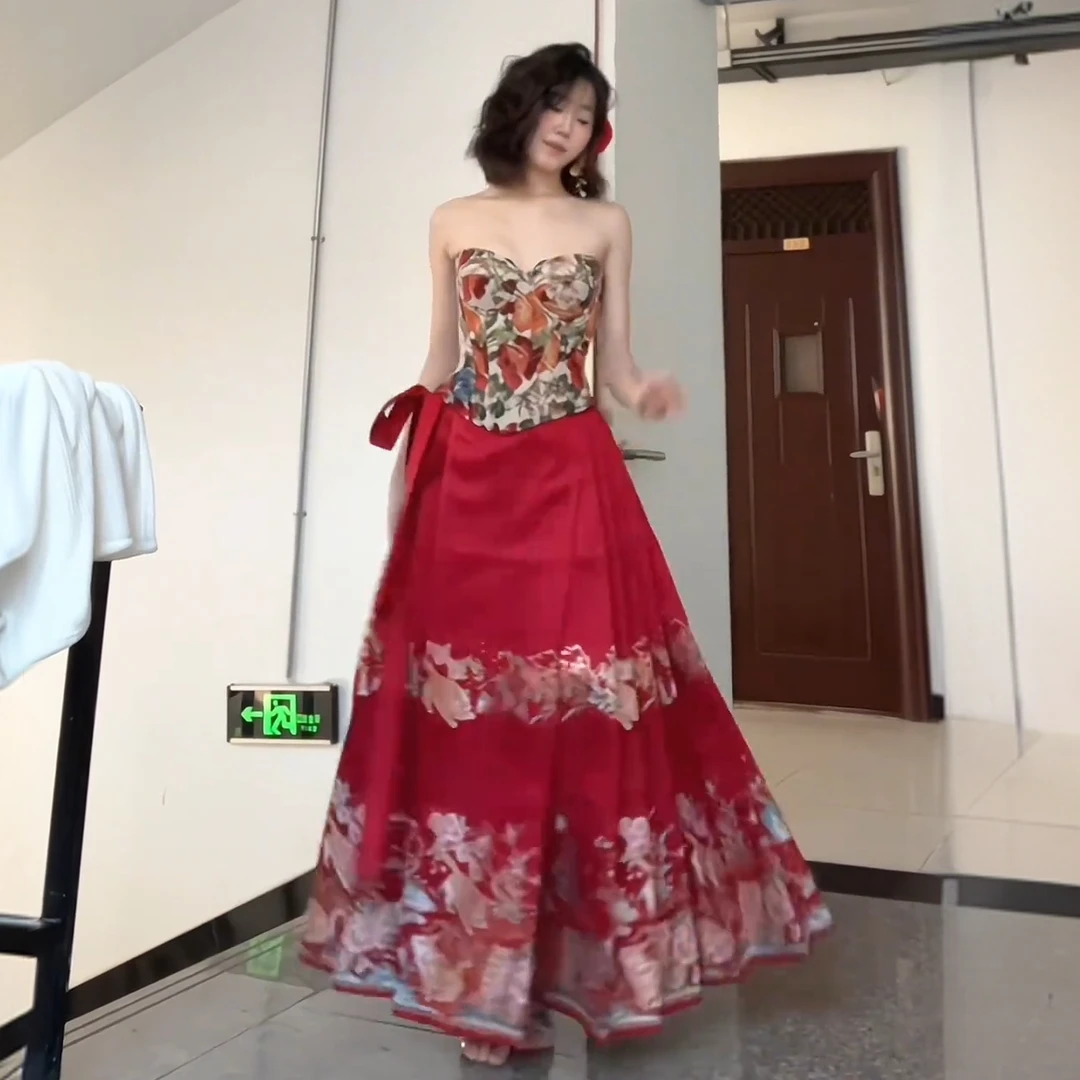 新中式婚礼马面裙气质礼服夏季新款鱼骨上衣一整套高档汉服半身裙