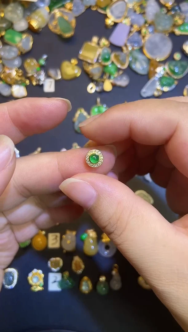 吊坠(不含链)银S925镶嵌翡翠1