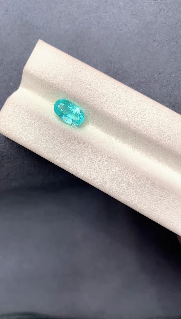 帕拉依巴碧玺耳饰未镶嵌1.94克拉霓虹蓝