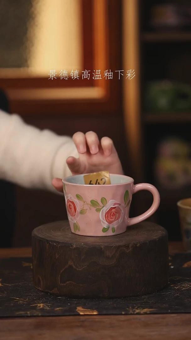 陶瓷景德镇高温釉下手绘陶瓷@L642@