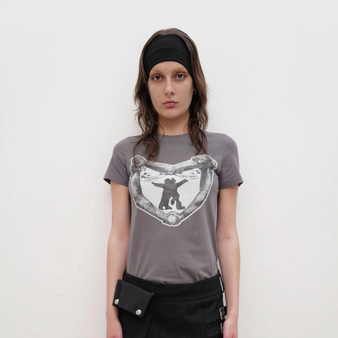 OPEN YY 25PS 设计师品牌「output」HUG HEART T恤