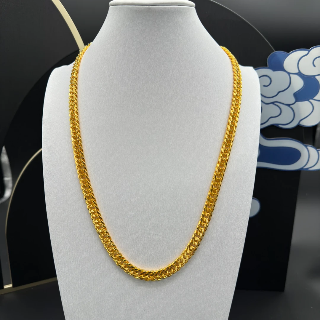 链子足银 马鞭项链 金包了银工艺 经典百搭