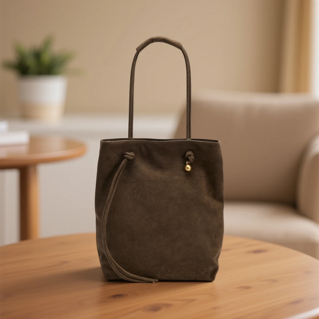 【商场同款】URBAN REVIVO2025春季新款女士绒面单肩包UAWB50010