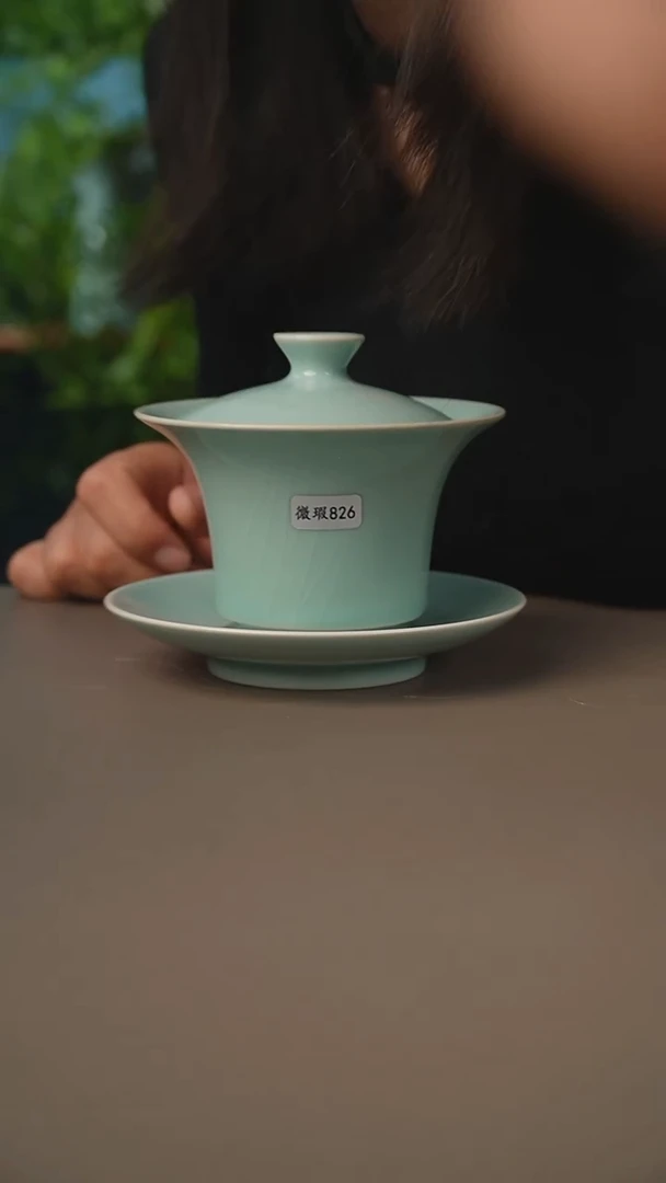 仿古马蹄盖碗微暇