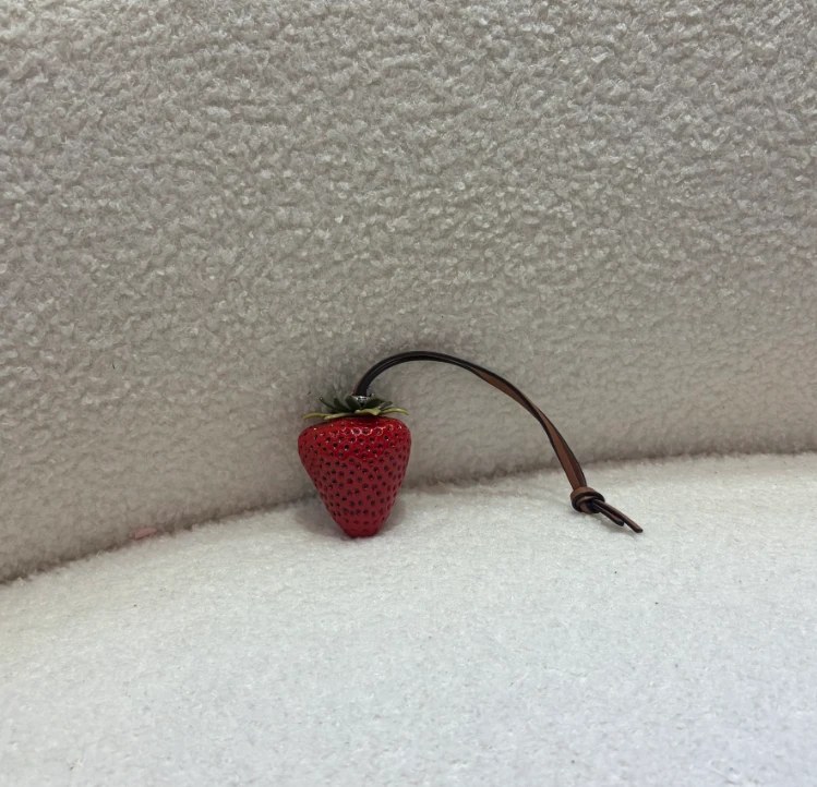 【新哥】高奢真皮女包红色草莓挂件