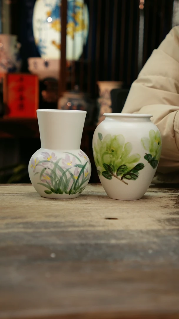 【闪购商品】瓷片景德镇纯手工釉下彩精品花瓶
