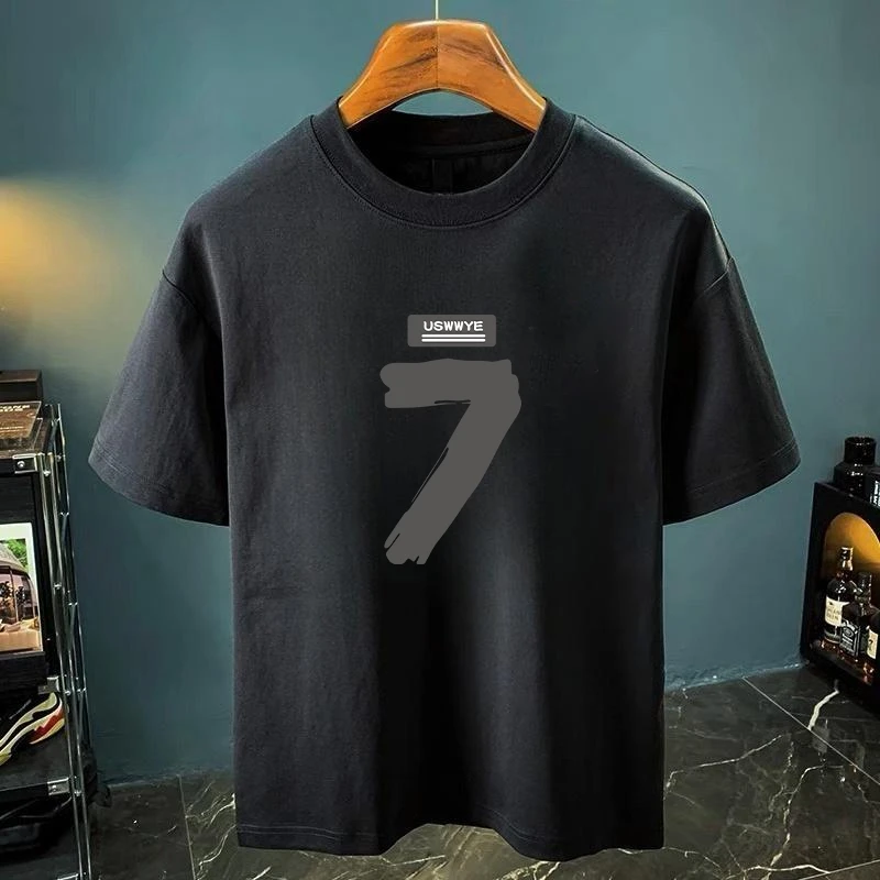 尾货潮流潮牌圆领宽松亲肤冰感短袖t恤男夏季休闲百搭上衣服痞帅