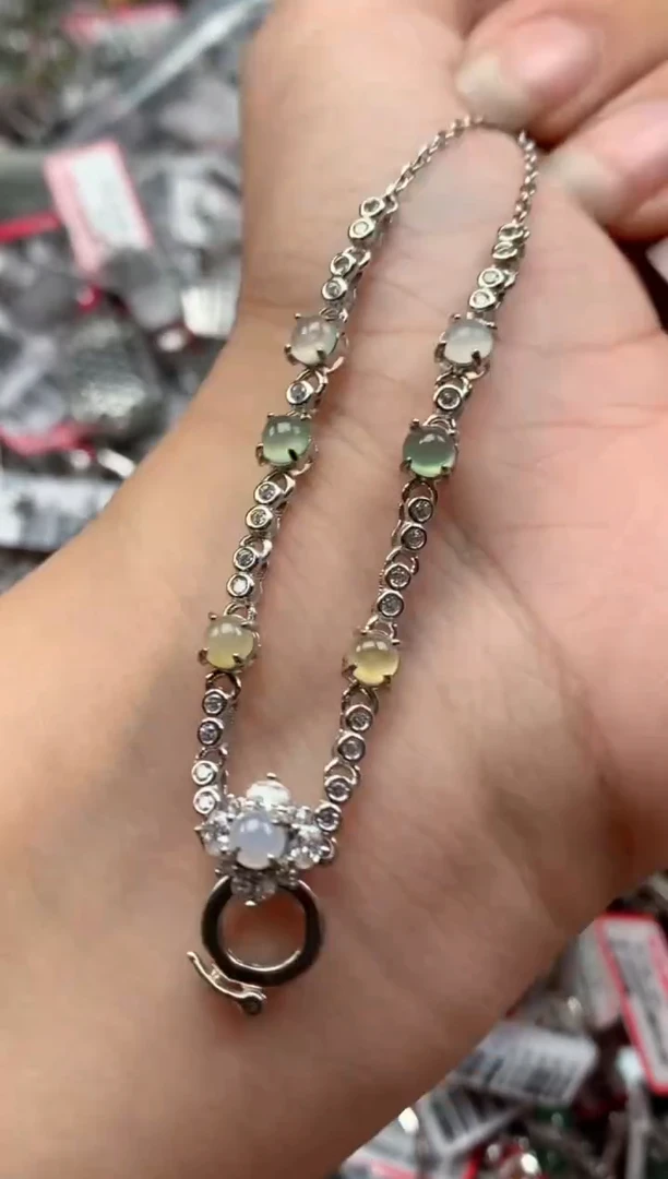银S925镶嵌戒指翡翠天然A货缅甸翡翠