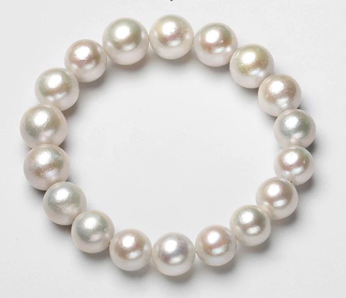 无核淡水珍珠 白色珠珍珠手链手串 10-12mm