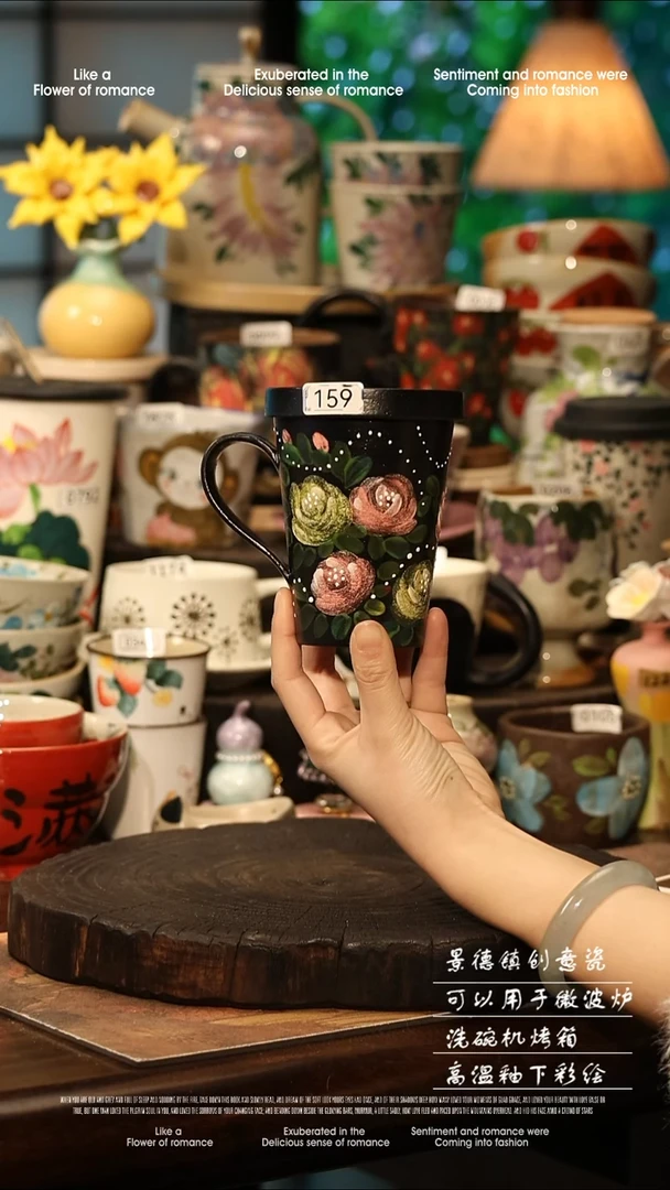 陶瓷景德镇高温釉下彩手工手绘款式@A0159@