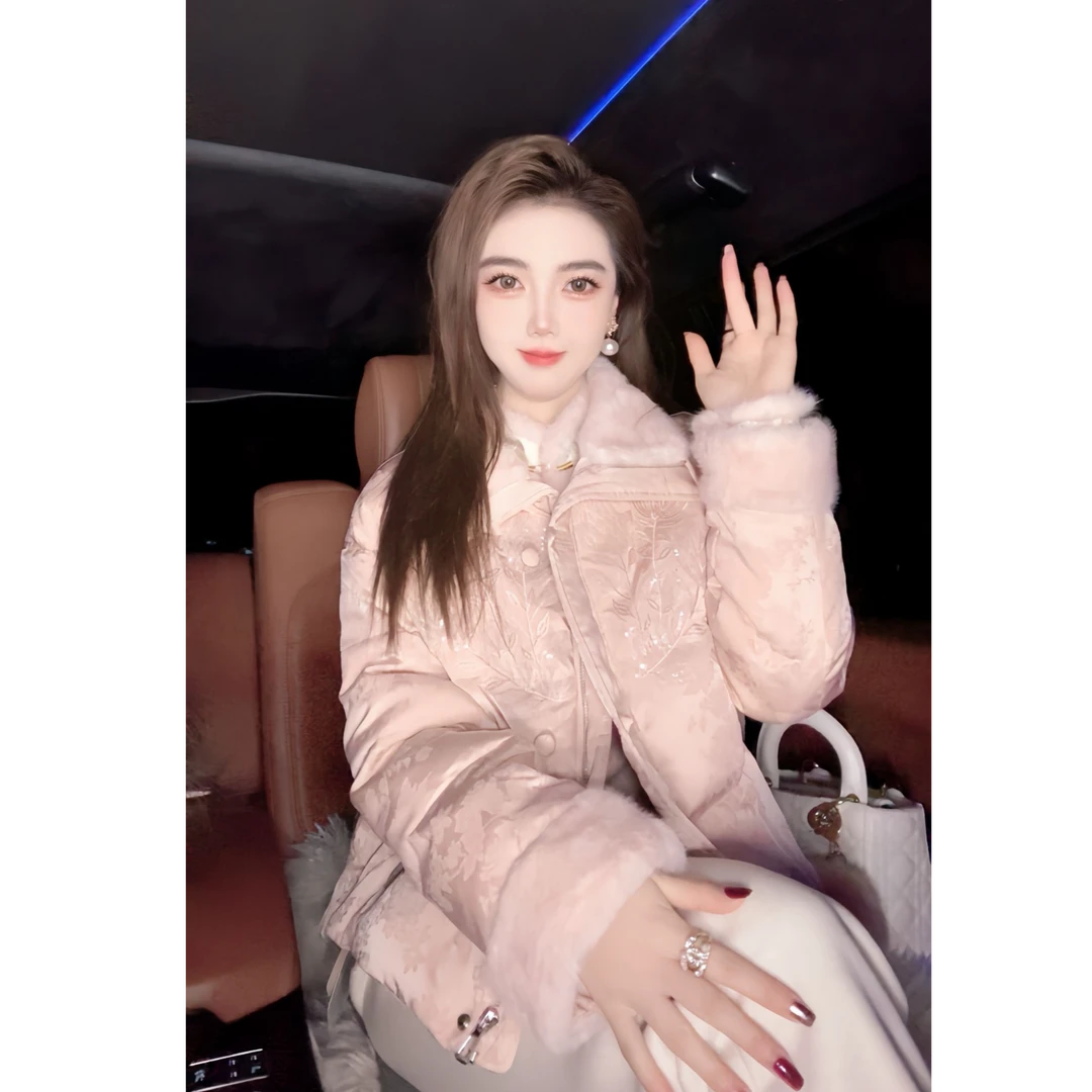 【繁花似锦】冬季年货款新中式重工亮片刺绣国风棉服外套