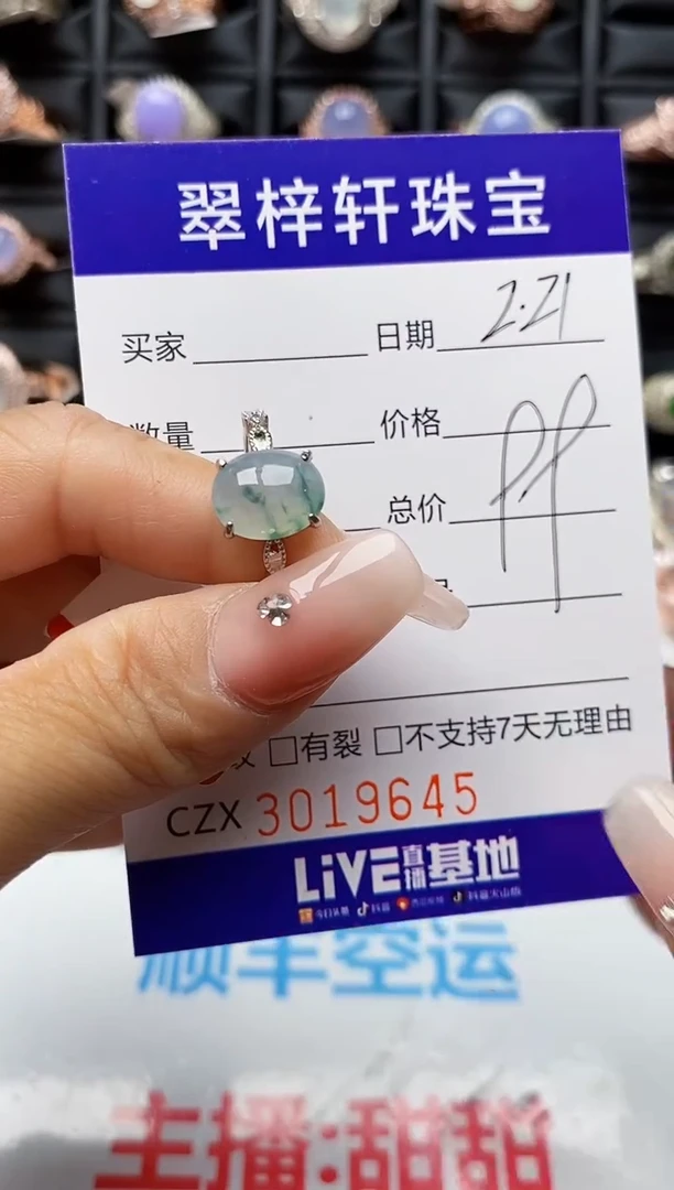 【闪购商品】翡翠戒指银S925镶嵌9645