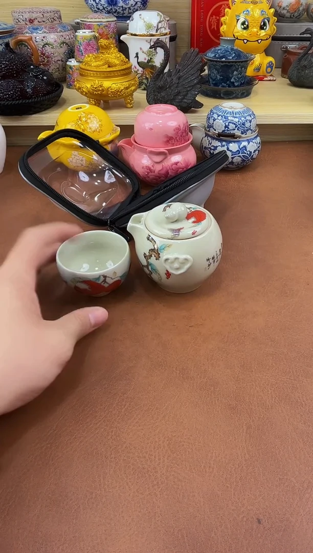 陶瓷茶具摆件旅行套组