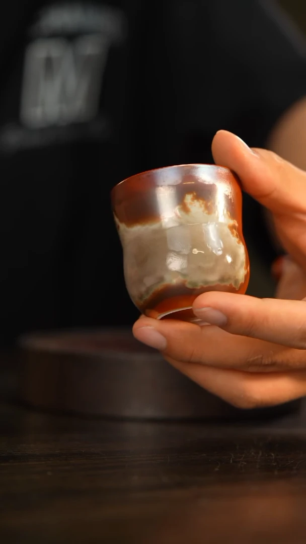 26柴房陶瓷柴烧福禄折腰杯