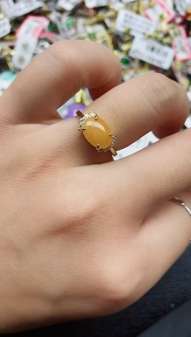 银S925镶嵌戒指翡翠1