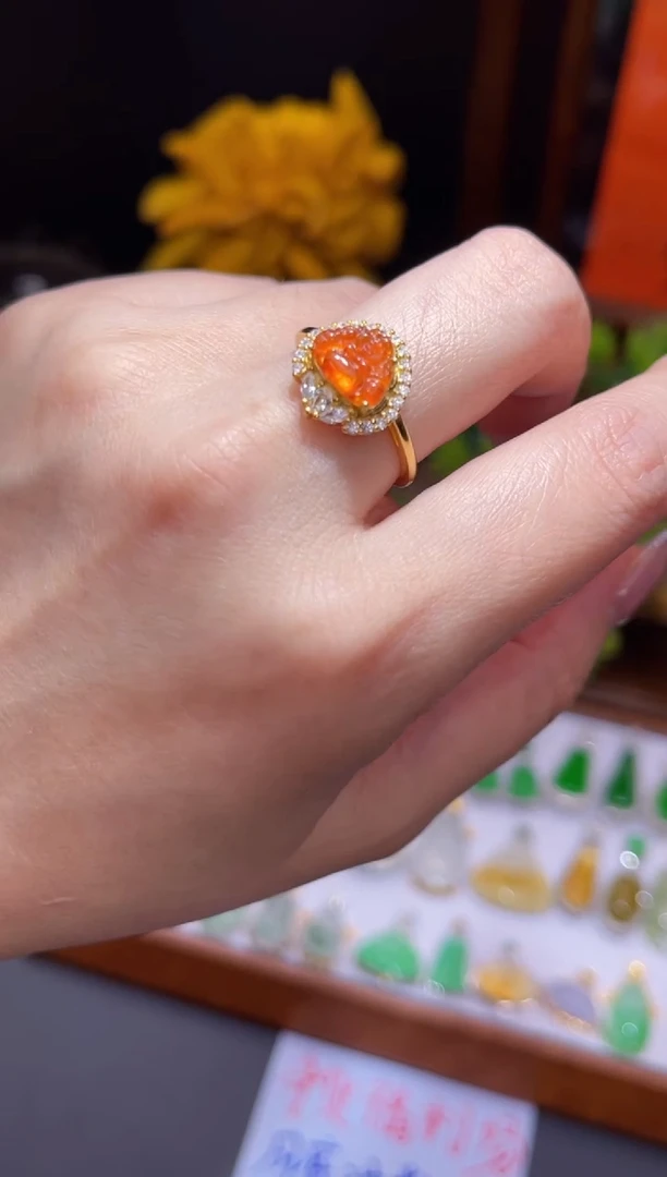 银S925镶嵌戒指翡翠佛公