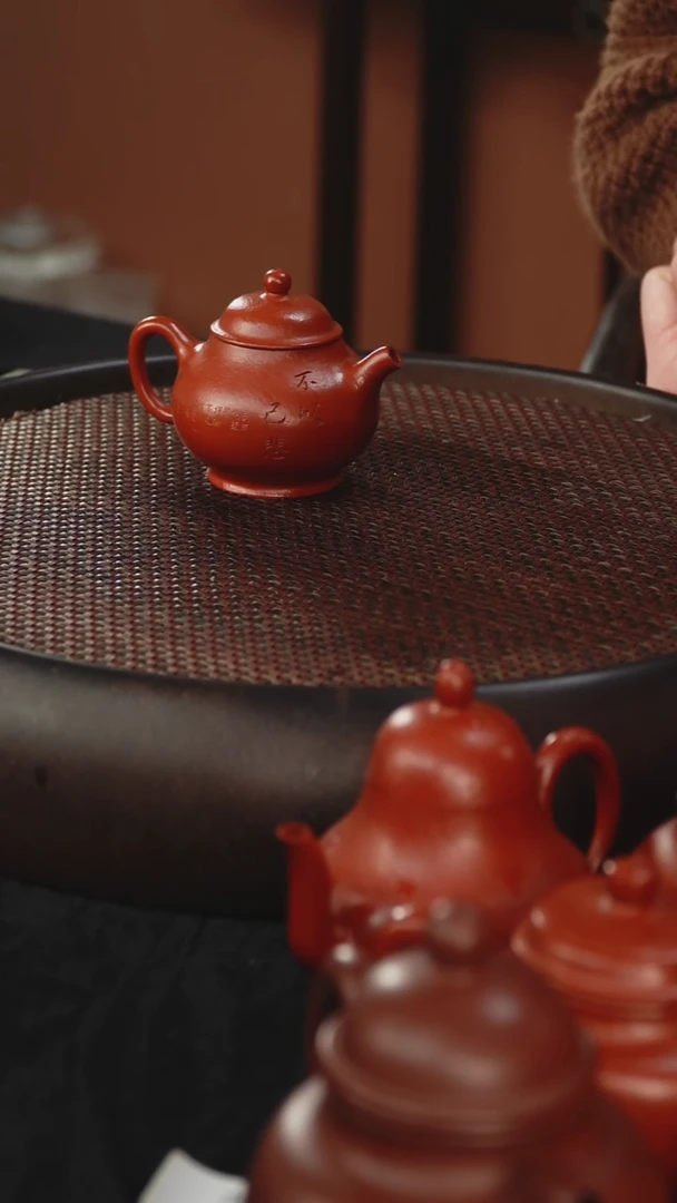 茶壶紫砂潘壶 朱泥