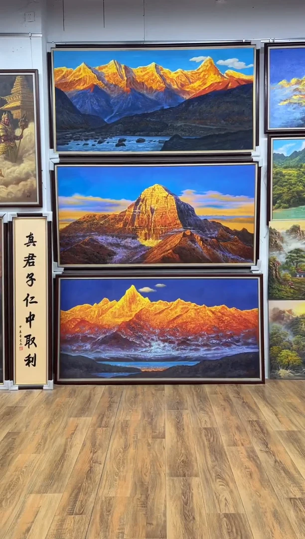 油画用****350*90【张俊龙】冈仁波齐原创艺术油画肌理版画办公室
