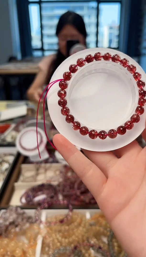 未镶嵌手链水晶金草莓单圈手串6.7mm（多样式发货）