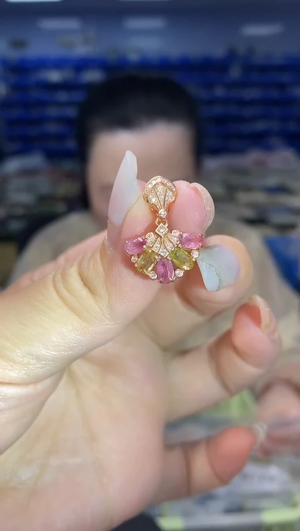 DZ5495银S925镶嵌碧玺DZ5495