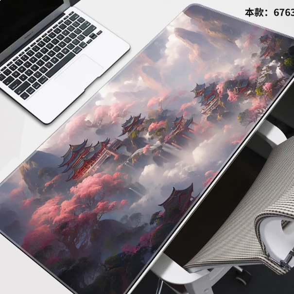 古风水墨山水鼠标垫大号国风办公家用防滑桌垫电脑键盘垫书桌垫子
