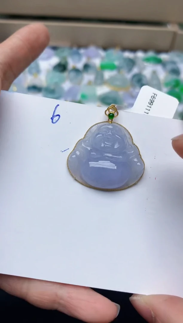 【闪购商品】翡翠颈饰18K金镶嵌天然翡翠A货