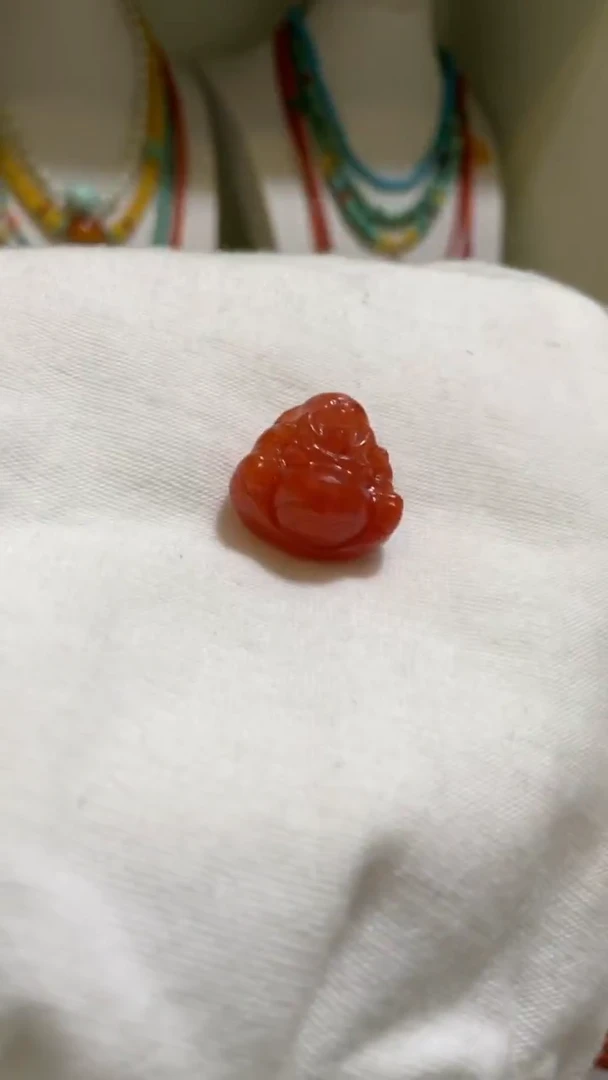 未镶嵌南红玛瑙珠宝奇石16.6*16mm佛公