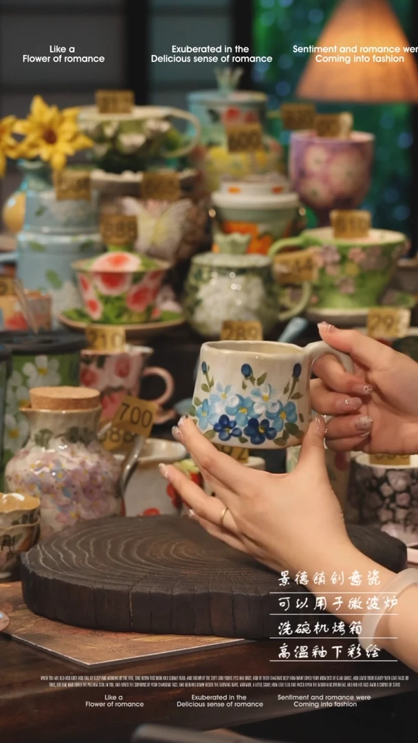 陶瓷景德镇高温釉下彩手工手绘款式