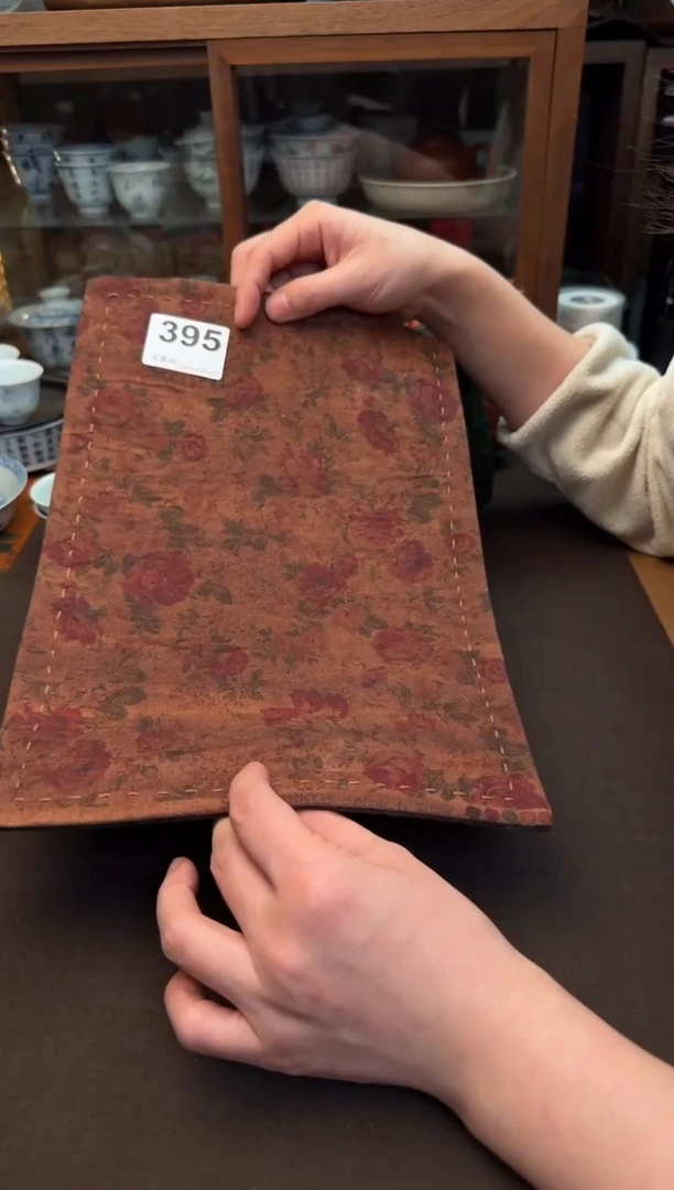 【闪购商品】织绣Cici手作刺子绣植物染柿染茶席-395