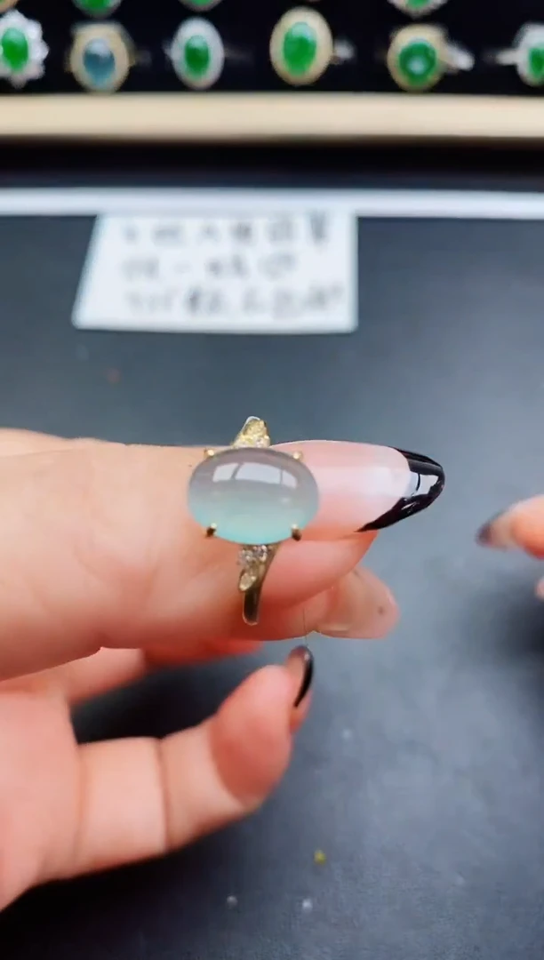 翡翠戒指银S925镶嵌8050