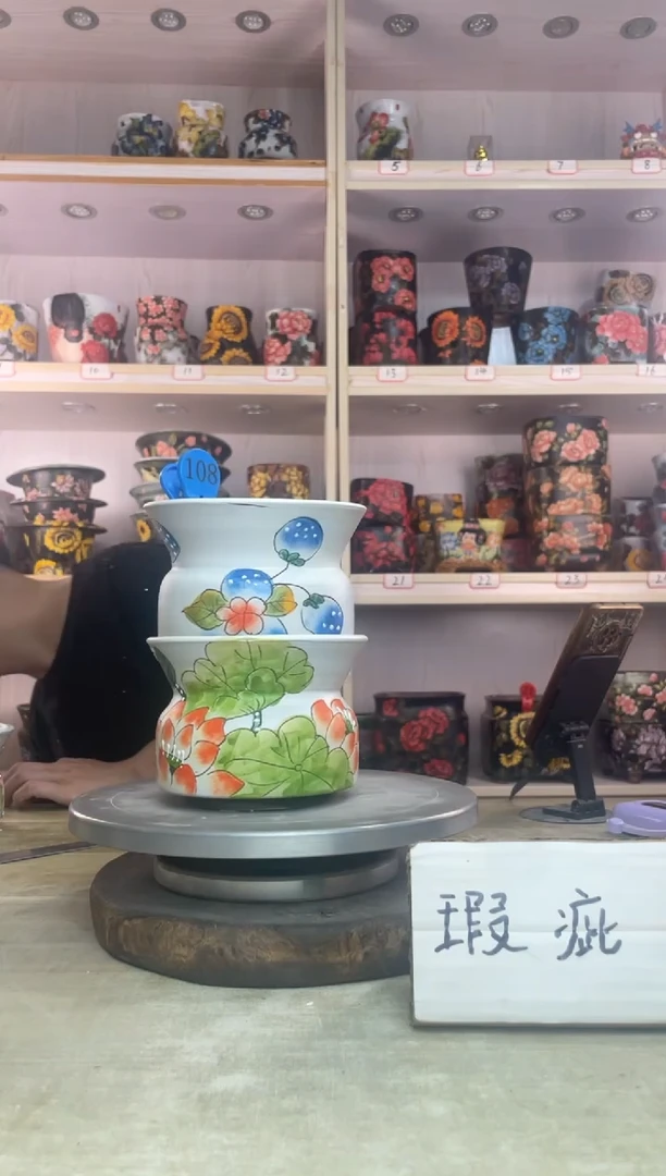 摆件108摆件溪之陶多肉陶瓷花盆罐——微瑕