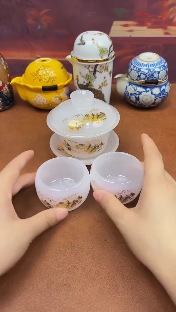 陶瓷茶具摆件旅行套组