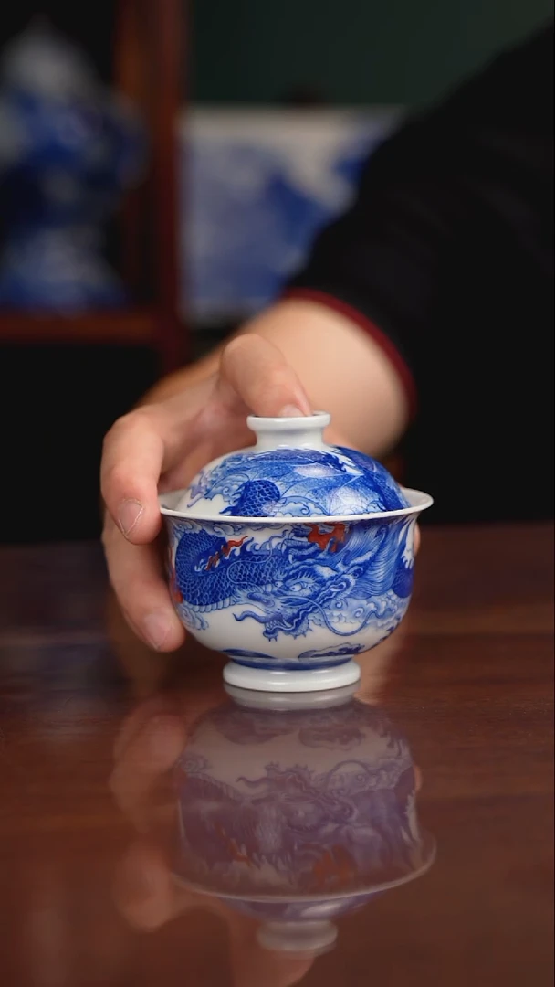 自成堂柴窑青花釉里红