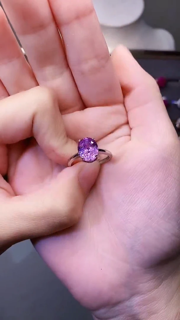 银S925镶嵌戒指碧玺6666