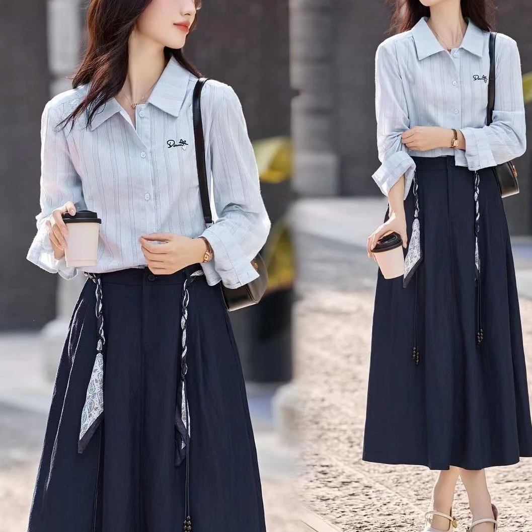 H3051显瘦气质长袖洋气时尚百搭夏季宽松套装F18